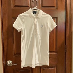 Women’s large white polo